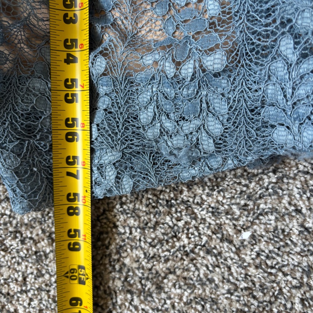 Lulu's Dusty Blue Sleeveless Lace Maxi Dress Eliana Lace V Neck Gown - Picture 12 of 15
